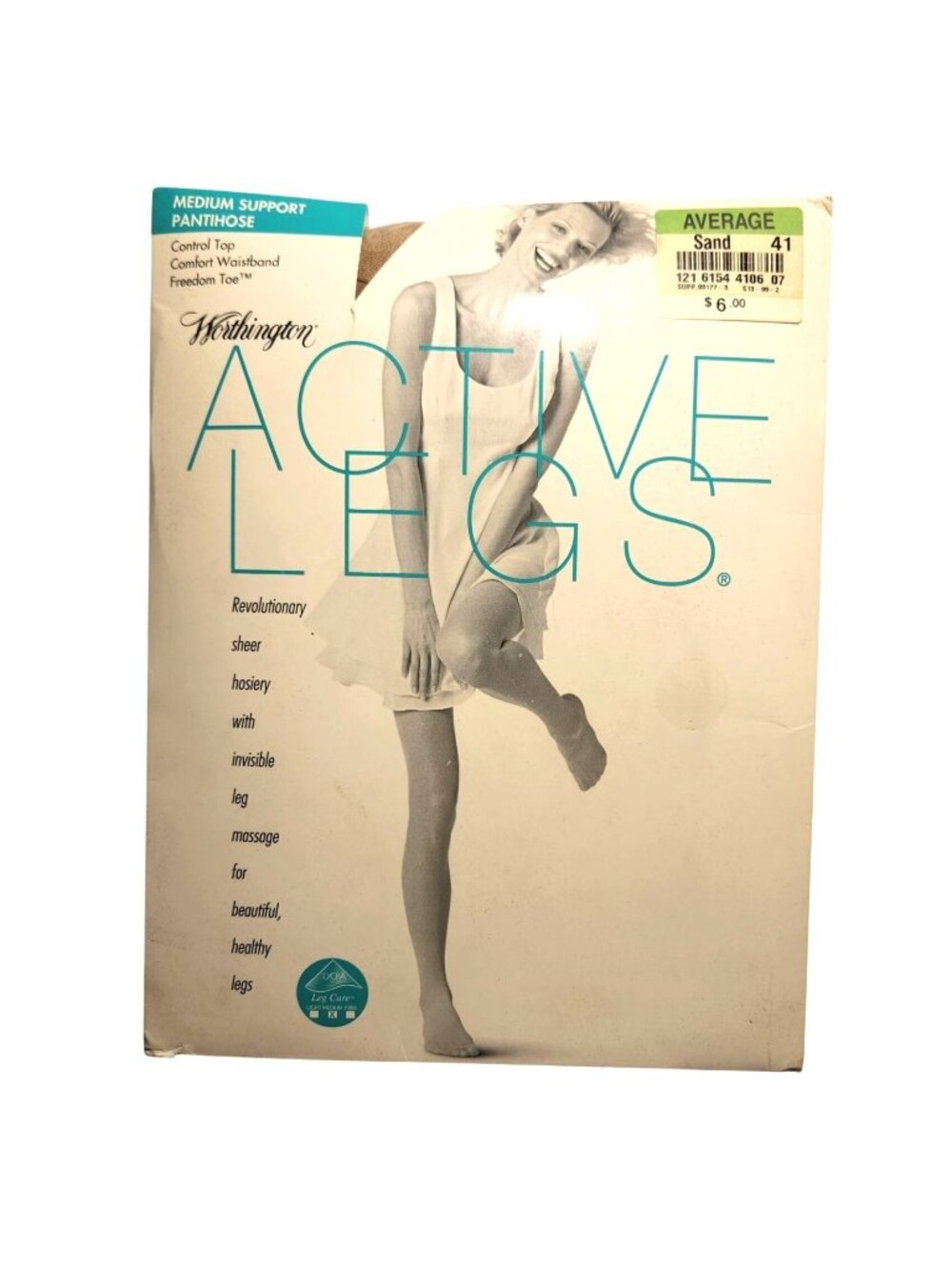 Pantyhose Medium Support Sand Average Control Top vtg Hosiery Worthington